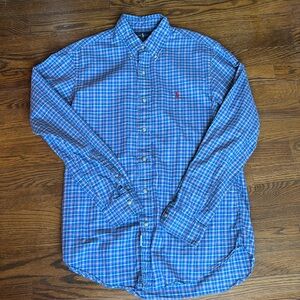 Ralph Lauren men's custom fit button down dress shirt, size M, EUC